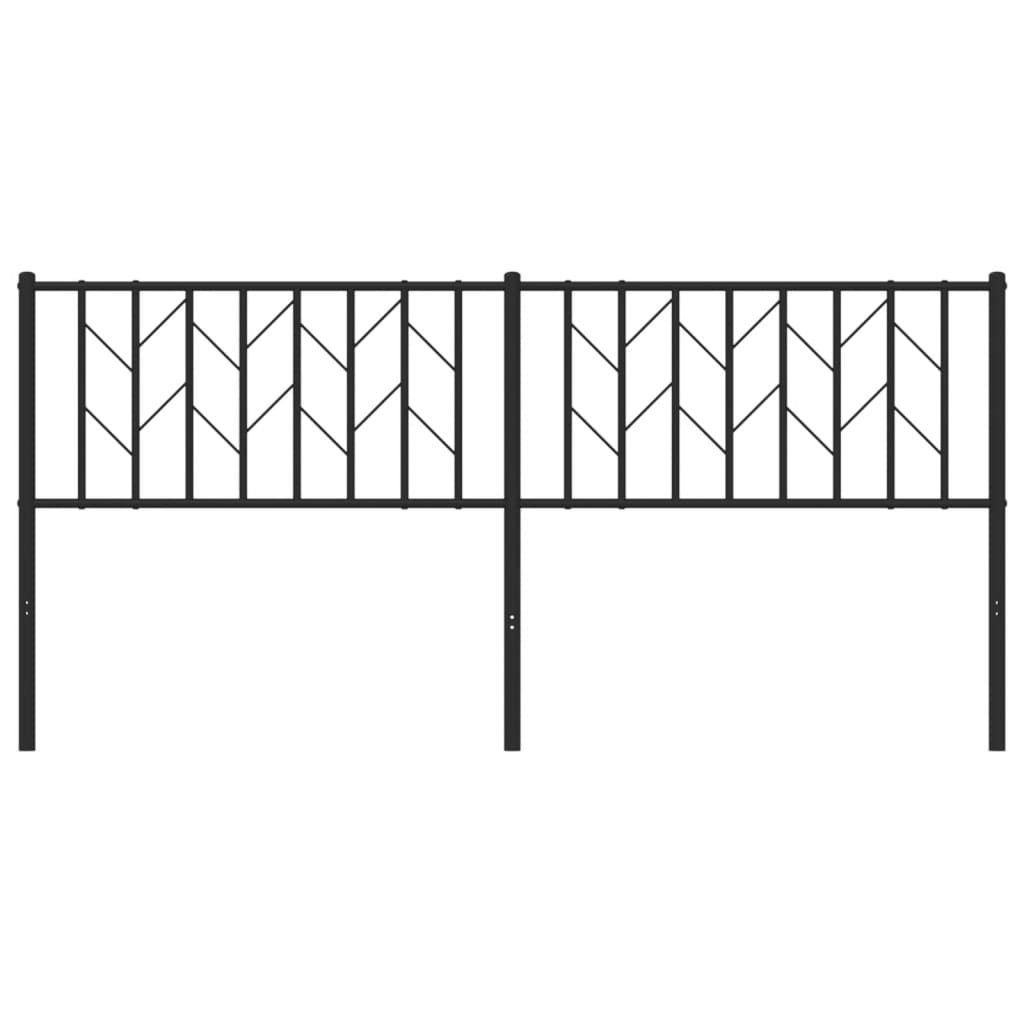 Metal Headboard Black 183 cm