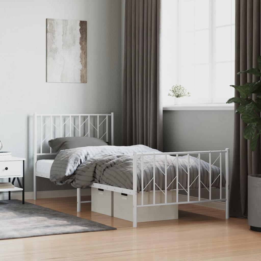 Metal Bed Frame With Headboard And Footboard 