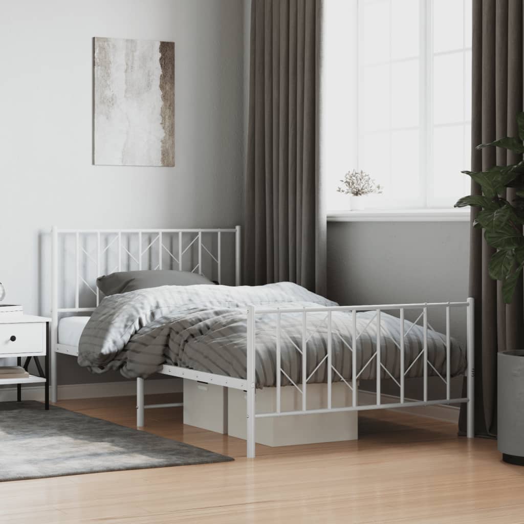 Metal Bed Frame With Headboard And Footboard 