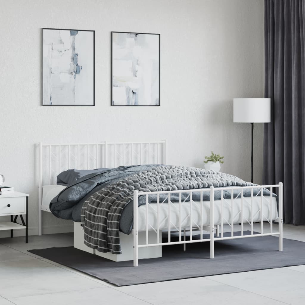 Metal Bed Frame With Headboard And Footboard 