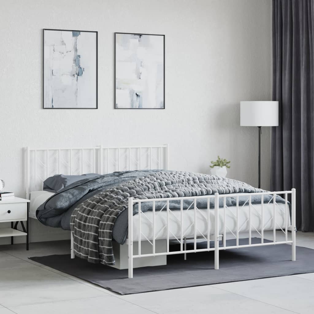 Metal Bed Frame With Headboard And Footboard 