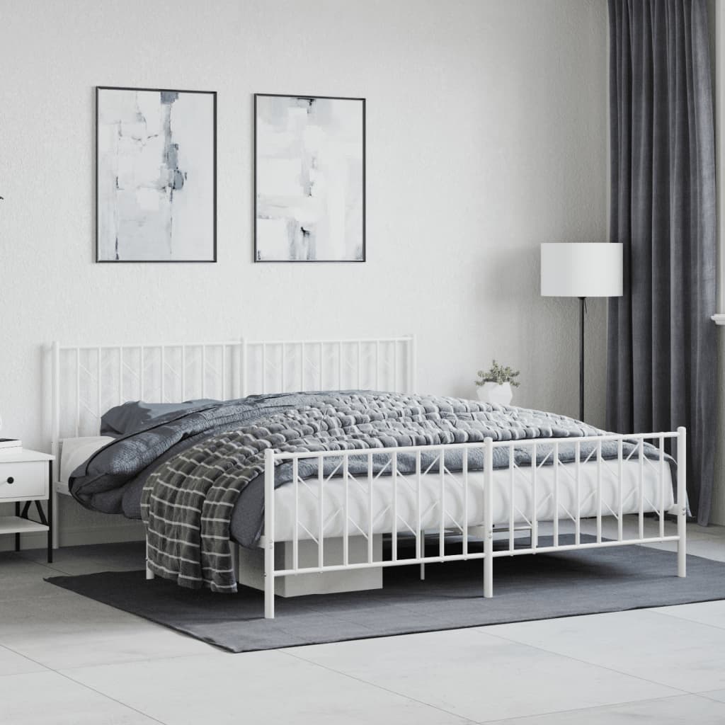 Metal Bed Frame With Headboard And Footboard 