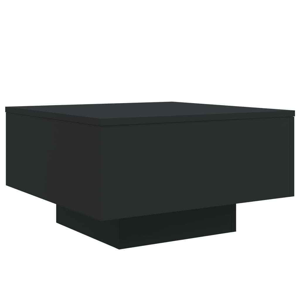 Coffee Table with LED Lights Black 55x55x31 cm