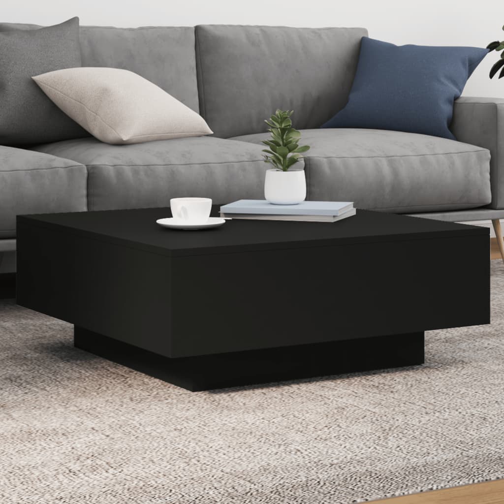 Coffee Table Black 80x80x31 cm Engineered Wood