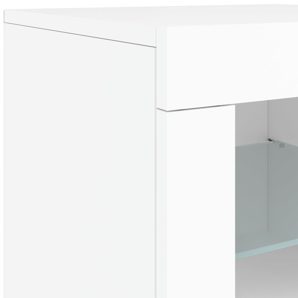 Sideboard with LED Lights White 60.5x37x67 cm