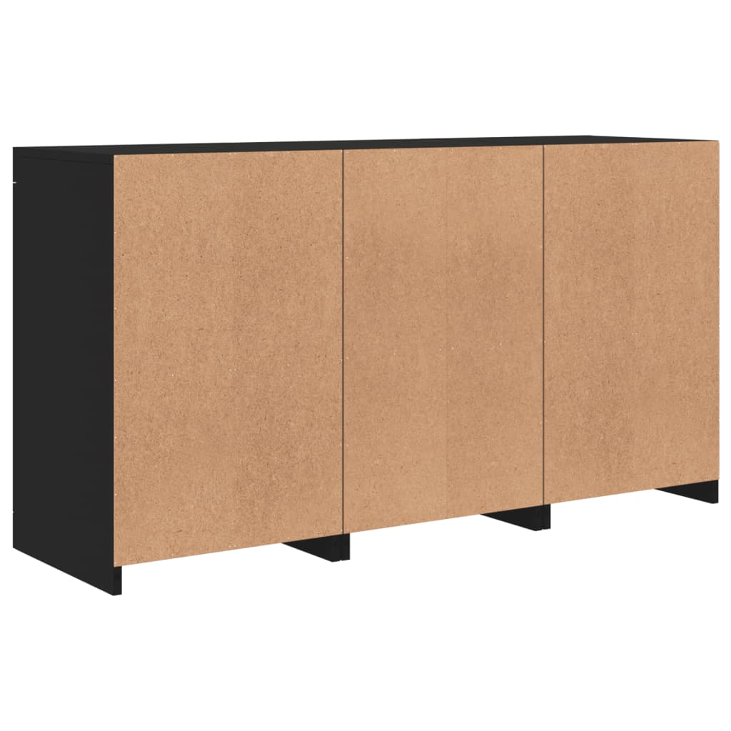 Sideboard with LED Lights Black 123x37x67 cm