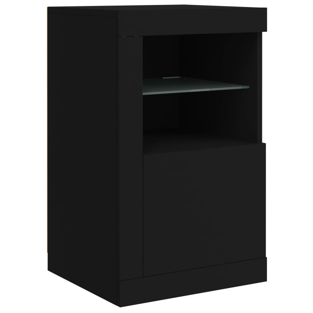 Sideboard with LED Lights Black 123x37x67 cm