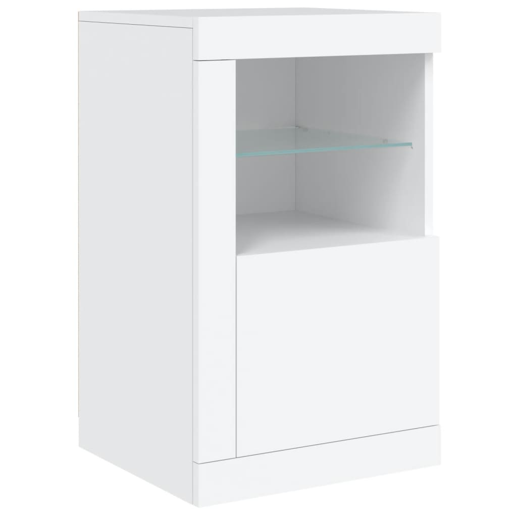 Sideboard with LED Lights White 163x37x67 cm