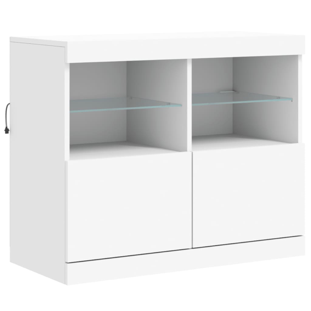 Sideboard with LED Lights White 163x37x67 cm