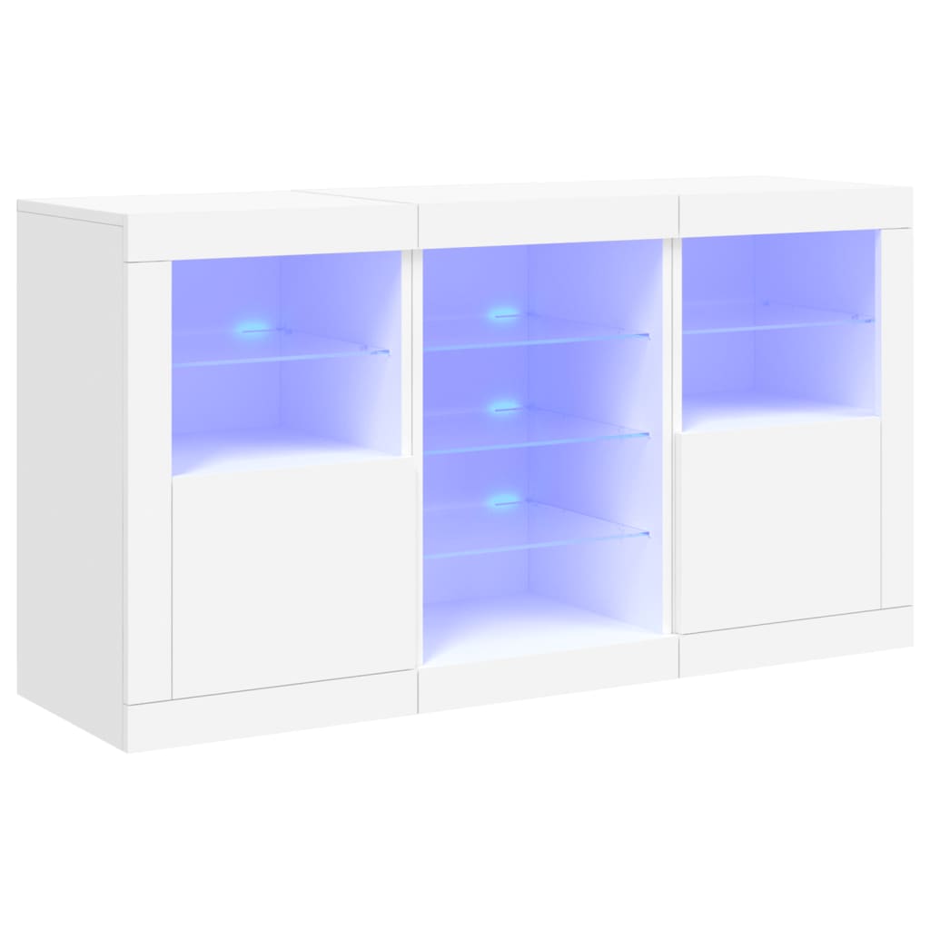 Sideboard with LED Lights White 123x37x67 cm