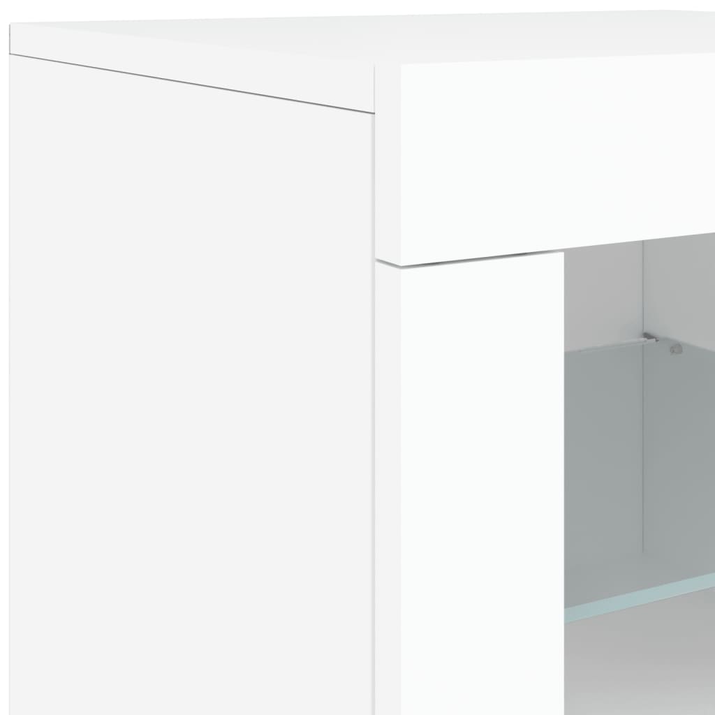 Sideboard with LED Lights White 142.5x37x67 cm