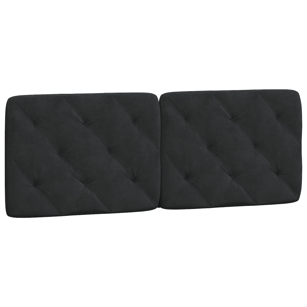 Headboard Cushion Black 137 cm Velvet