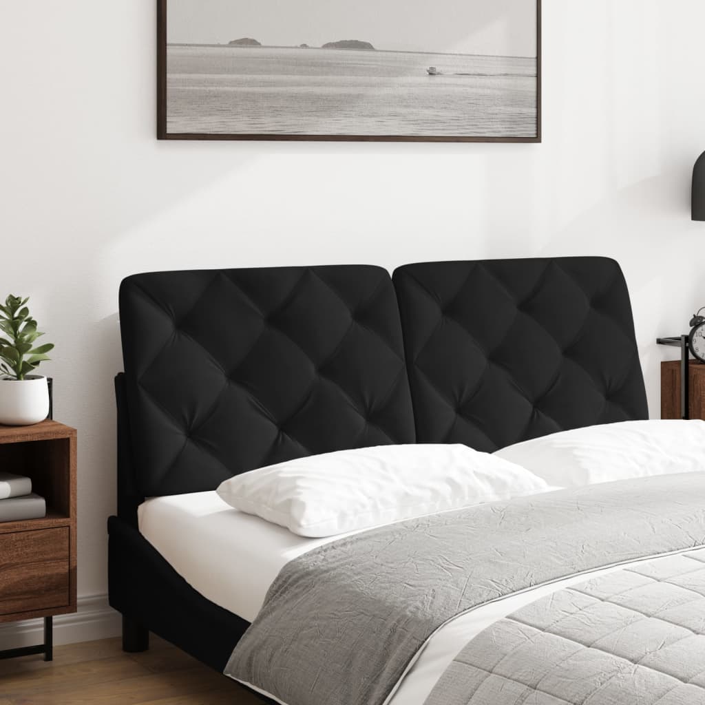 Headboard Cushion Black 137 cm Velvet