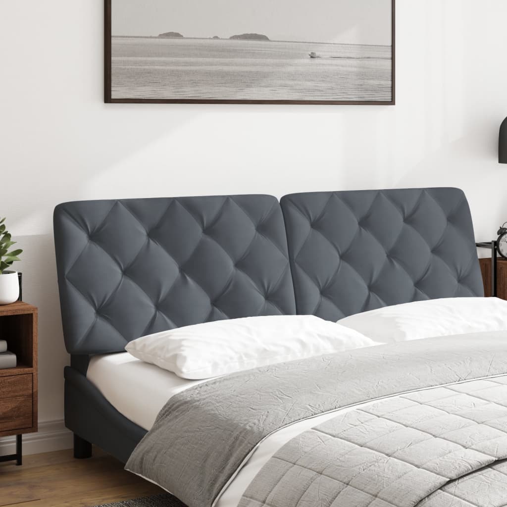 Headboard Cushion Dark Grey 152 cm Velvet