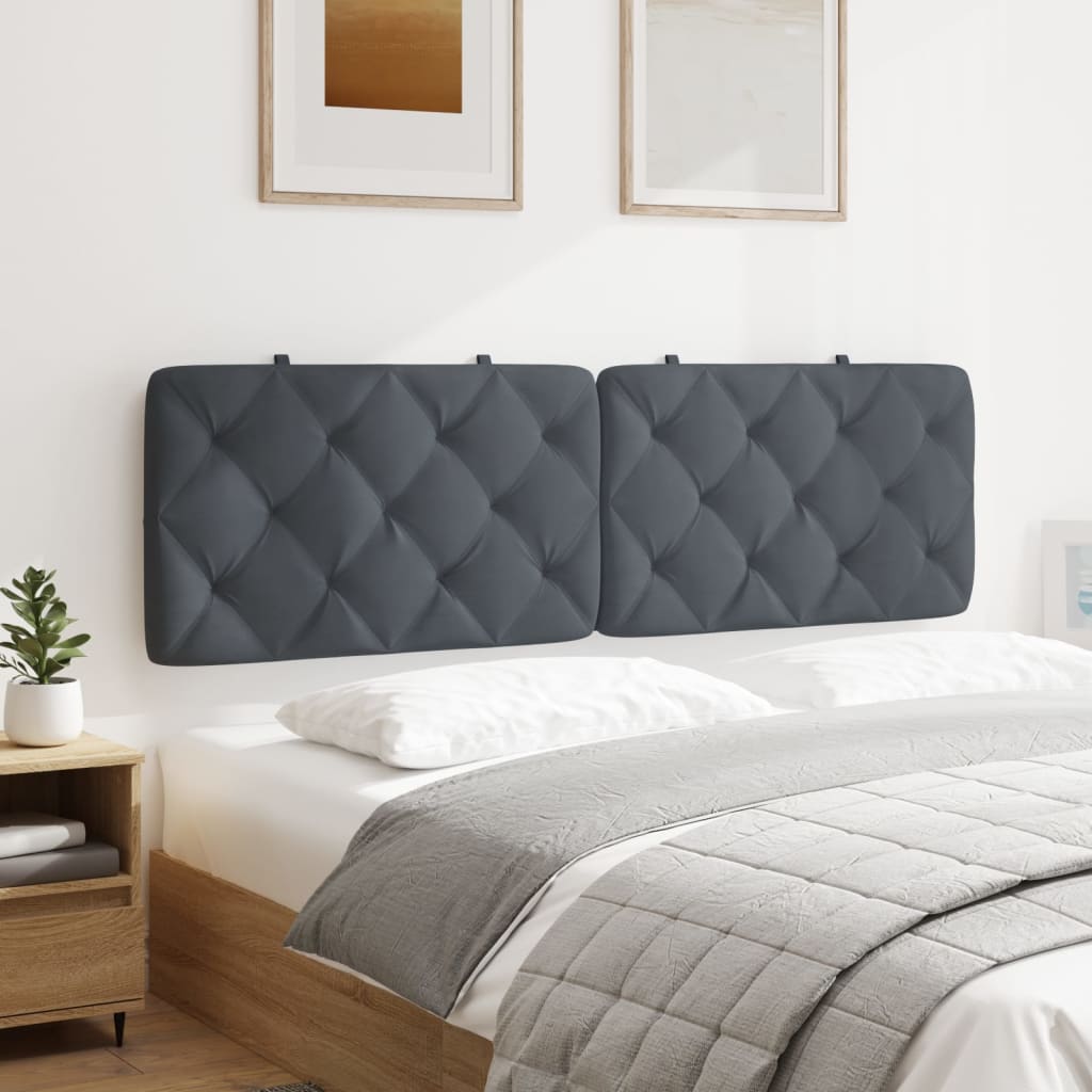 Headboard Cushion Dark Grey 152 cm Velvet