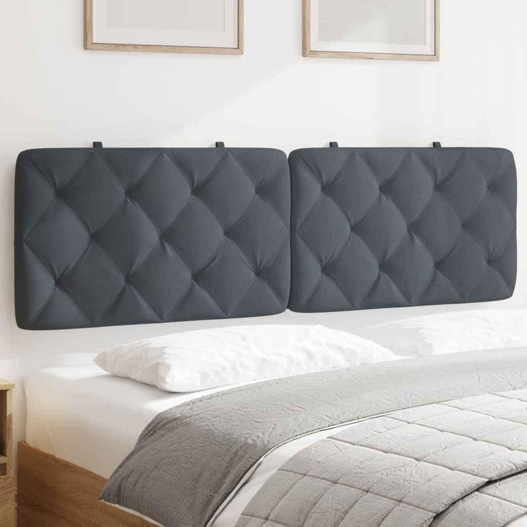 Headboard Cushion Dark Grey 152 cm Velvet