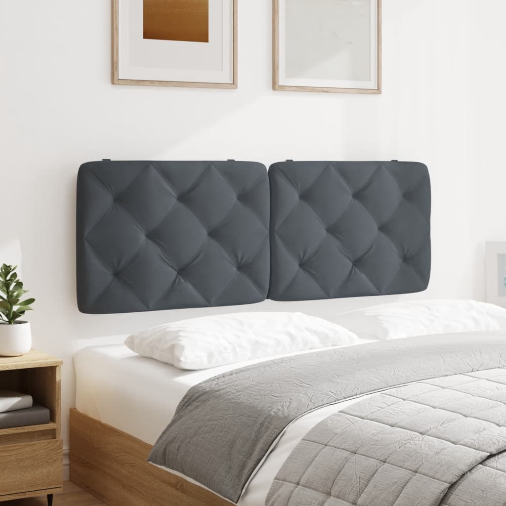 Headboard Cushion Dark Grey 107 cm King Single Velvet