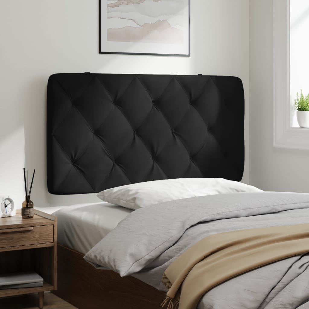 Headboard Cushion Black 107 cm Velvet