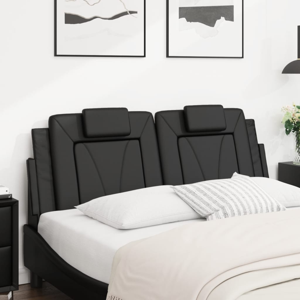 Headboard Cushion Black 137 cm Faux Leather