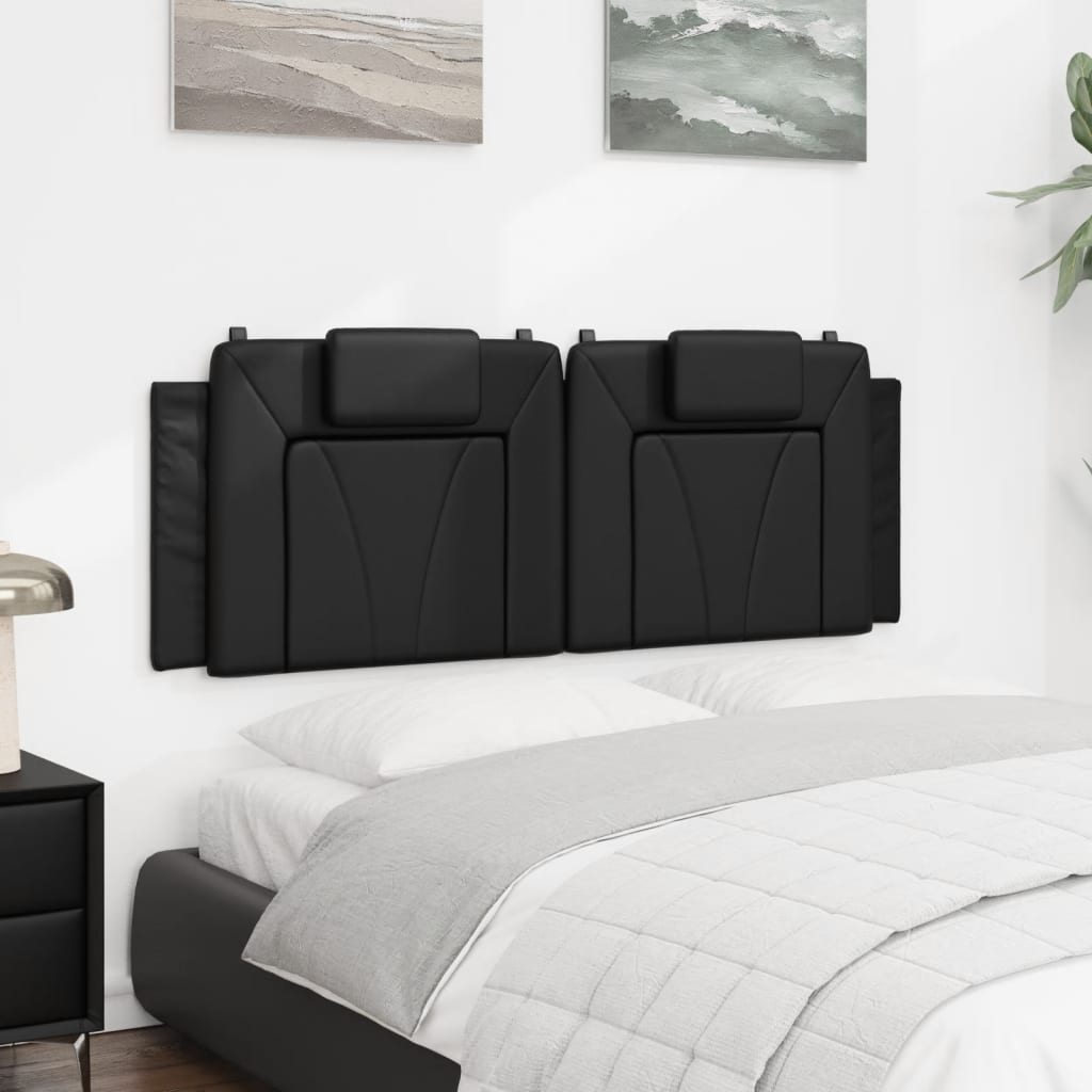 Headboard Cushion Black 137 cm Faux Leather