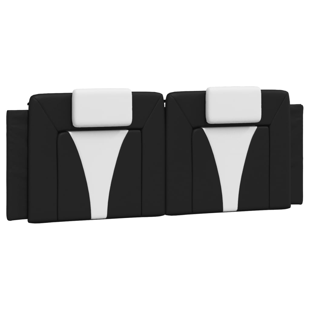 Headboard Cushion Black and White 137 cm Faux Leather