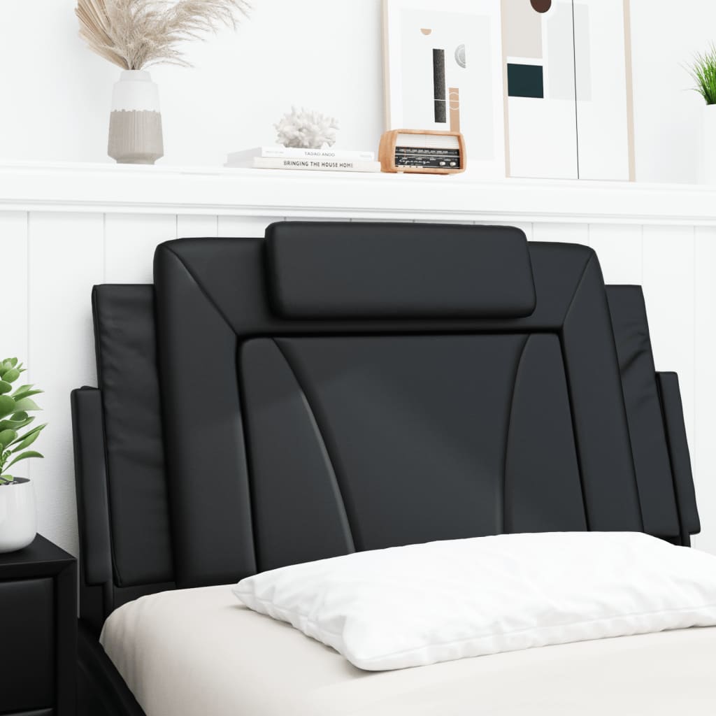 Headboard Cushion Black 107 cm Faux Leather