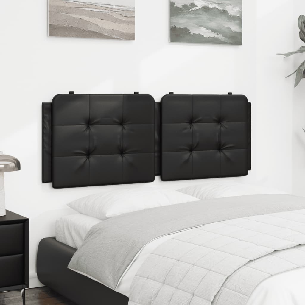 Headboard Cushion Black 137 cm Faux Leather