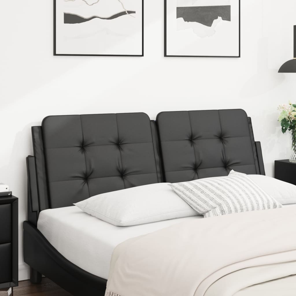 Headboard Cushion Black 137 cm Faux Leather