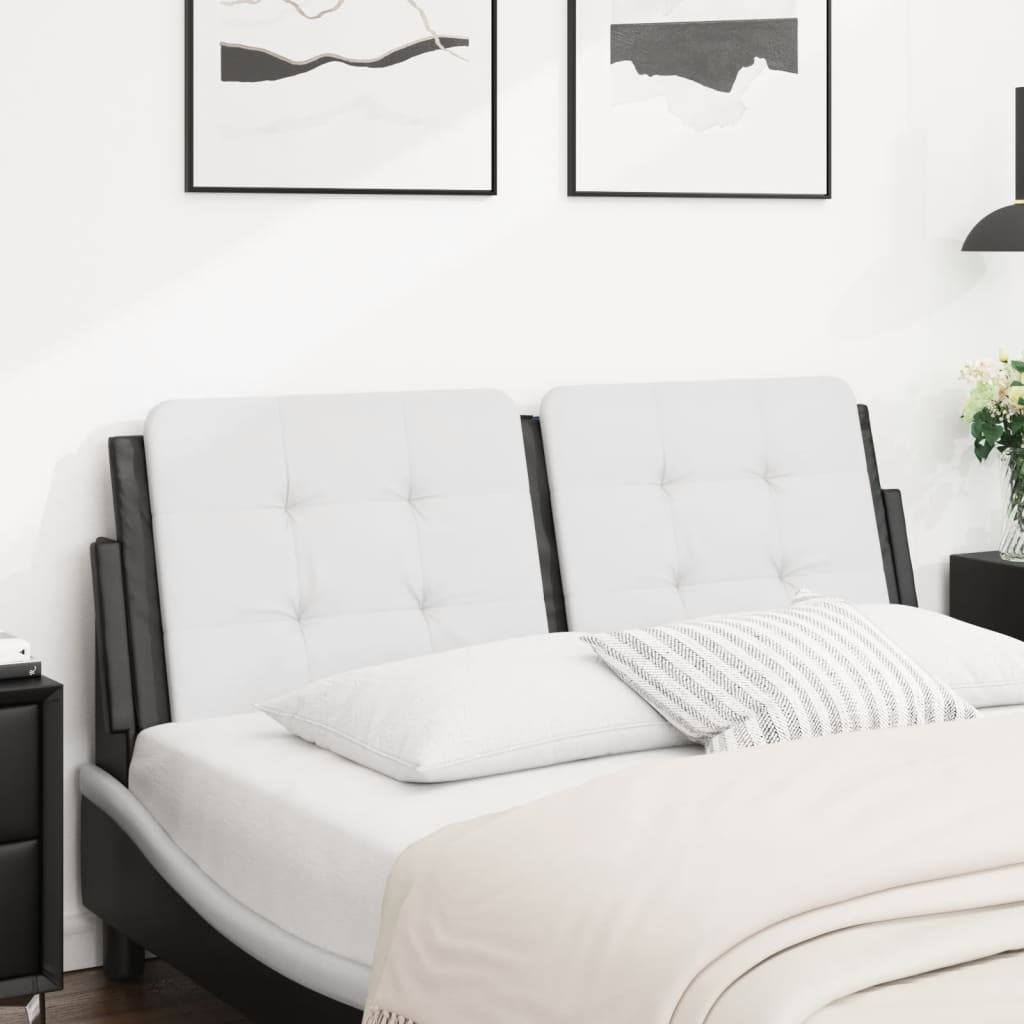 Headboard Cushion White and Black 137 cm Faux Leather