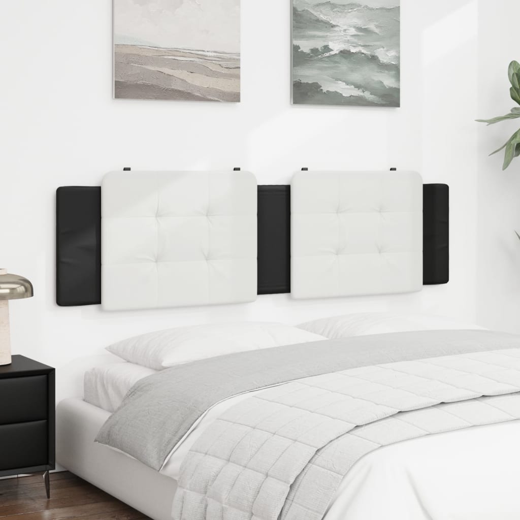 Headboard Cushion White and Black 180 cm Faux Leather