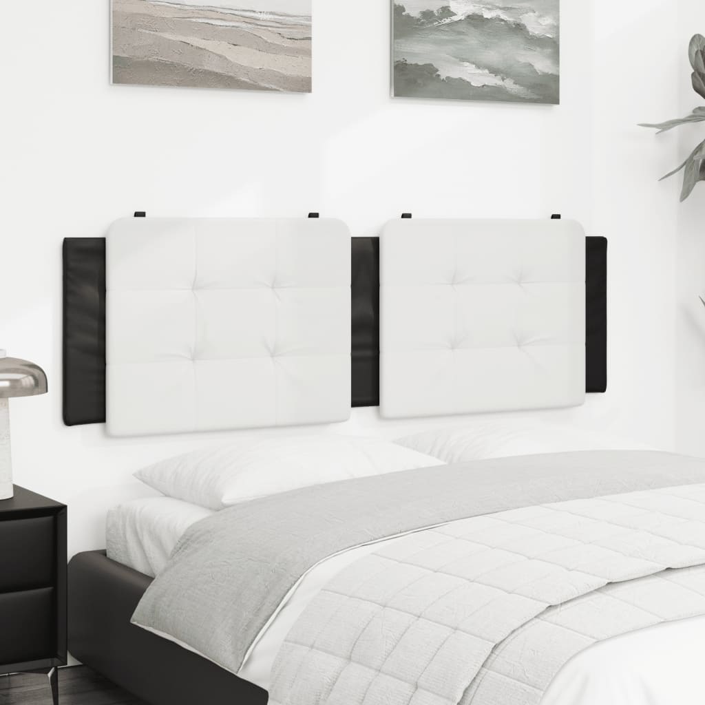 Headboard Cushion White and Black 152 cm Faux Leather