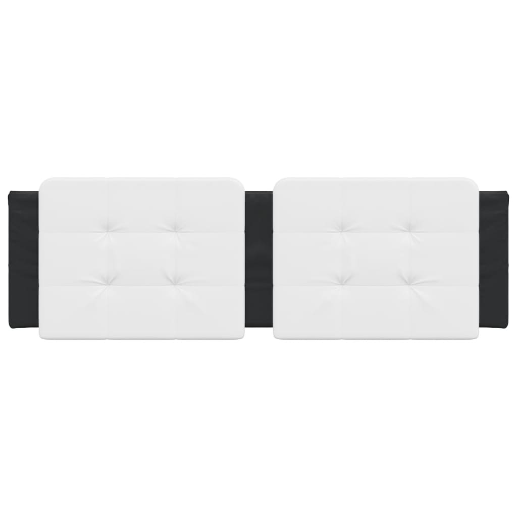 Headboard Cushion White and Black 152 cm Faux Leather