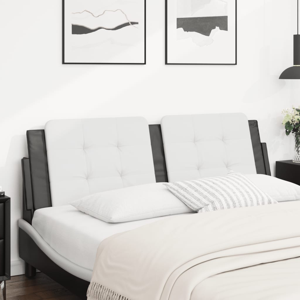 Headboard Cushion White and Black 152 cm Faux Leather