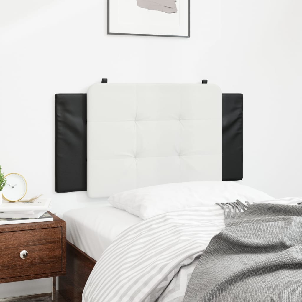 Headboard Cushion White and Black 107 cm Faux Leather