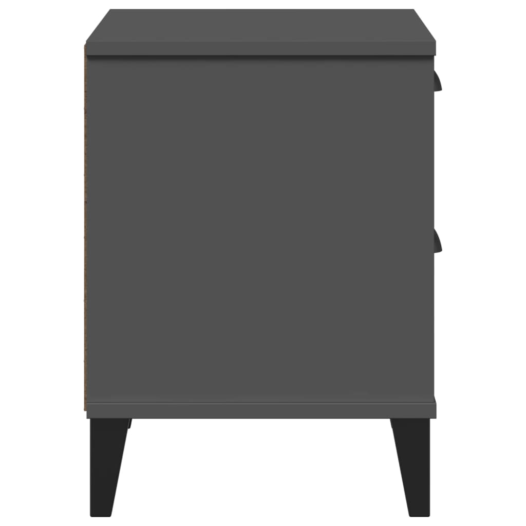 Bedside Cabinet VIKEN Anthracite Grey Solid Wood Pine