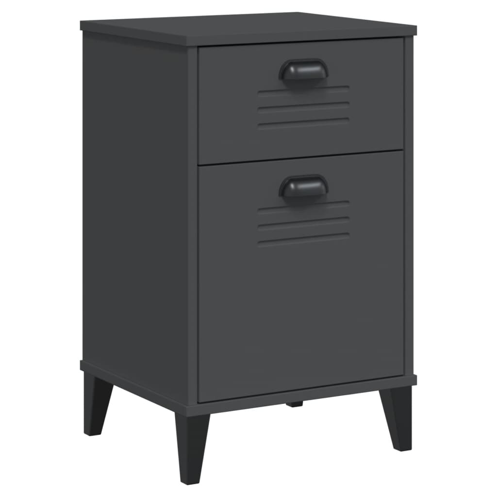 Bedside Cabinet VIKEN Anthracite Grey Solid Wood Pine