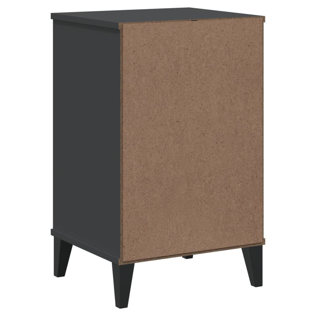 Bedside Cabinet VIKEN Anthracite Grey Solid Wood Pine