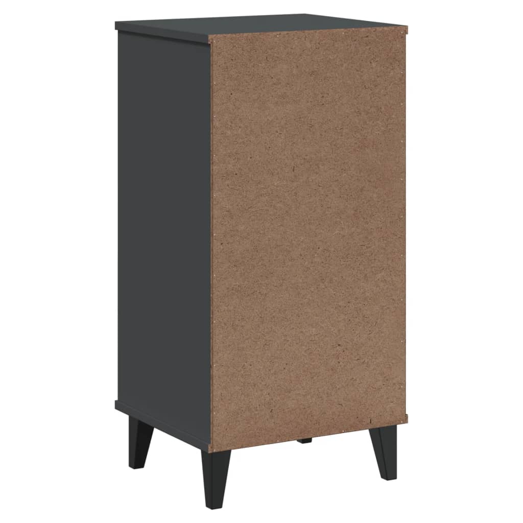 Bedside Cabinet VIKEN Anthracite Grey Solid Wood Pine