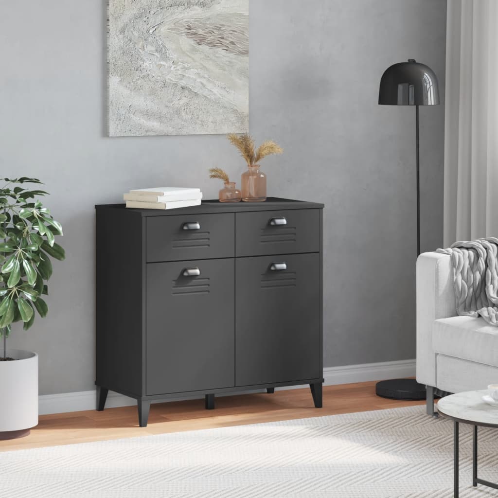 Sideboard VIKEN Anthracite Grey 80x40x80 cm Solid Wood Pine