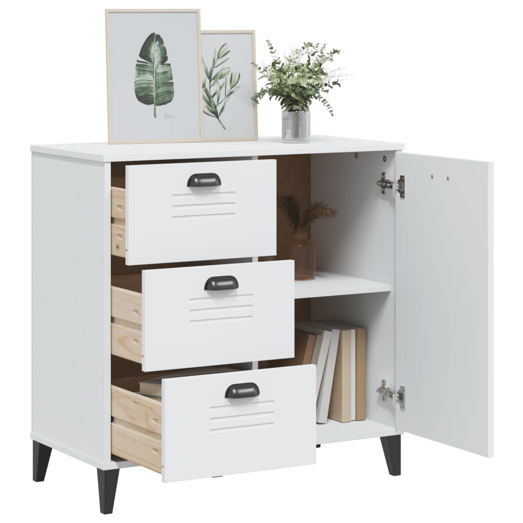 Sideboard VIKEN White 80x40x80 cm Solid Wood Pine