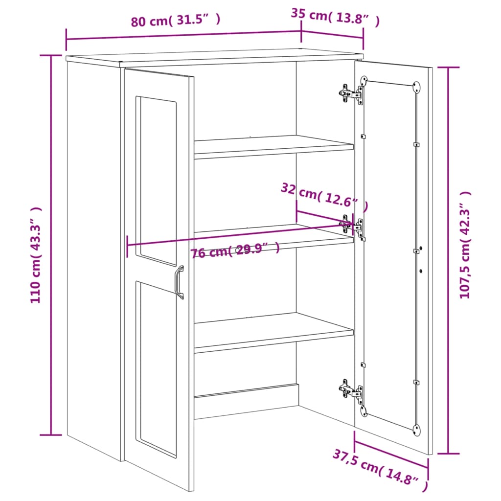 Top for Highboard VIKEN White Solid Wood Pine