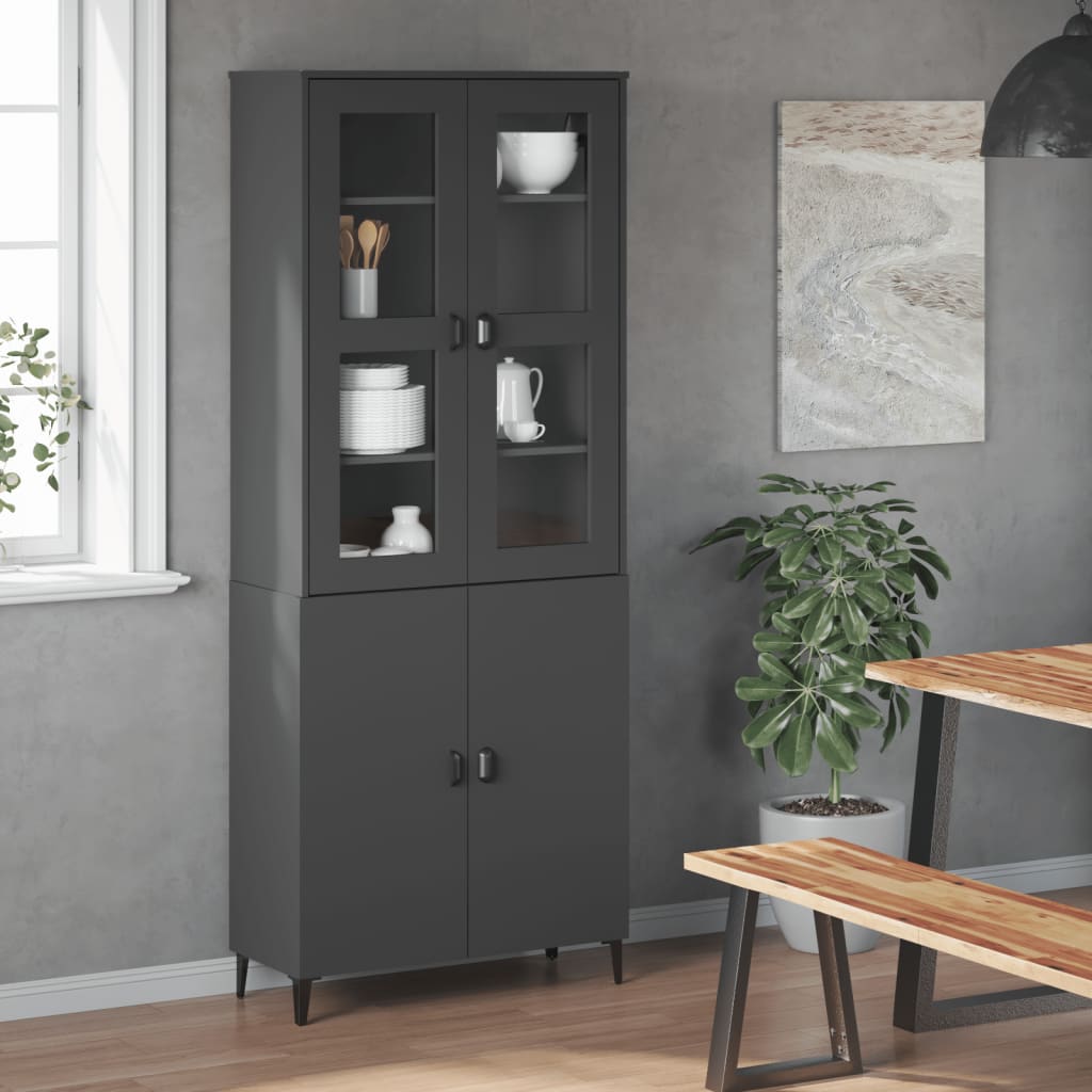 Top for Highboard VIKEN Anthracite Grey Solid Wood Pine