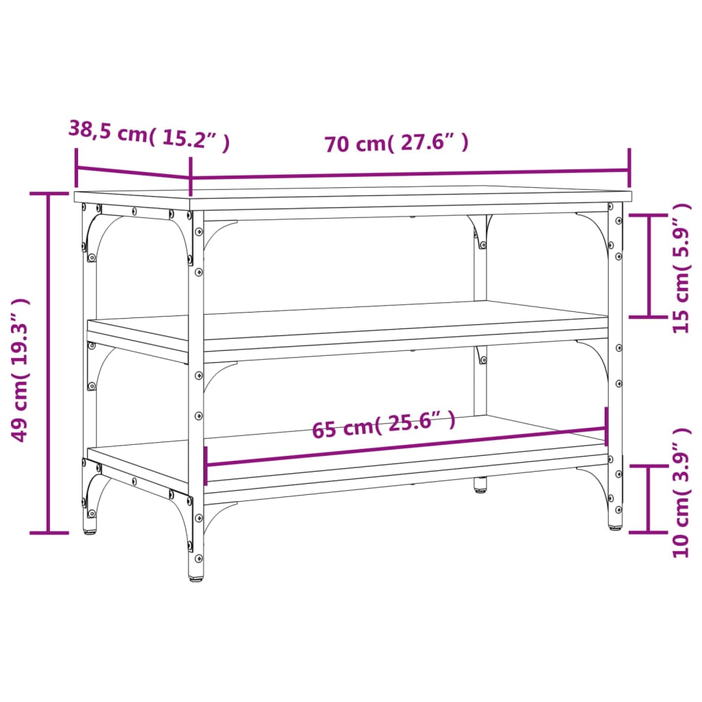 Shoe Bench Black 70x38.5x49 cm Engineered Wood