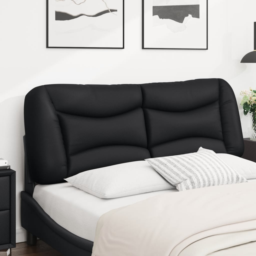 Headboard Cushion Black 137 cm Faux Leather