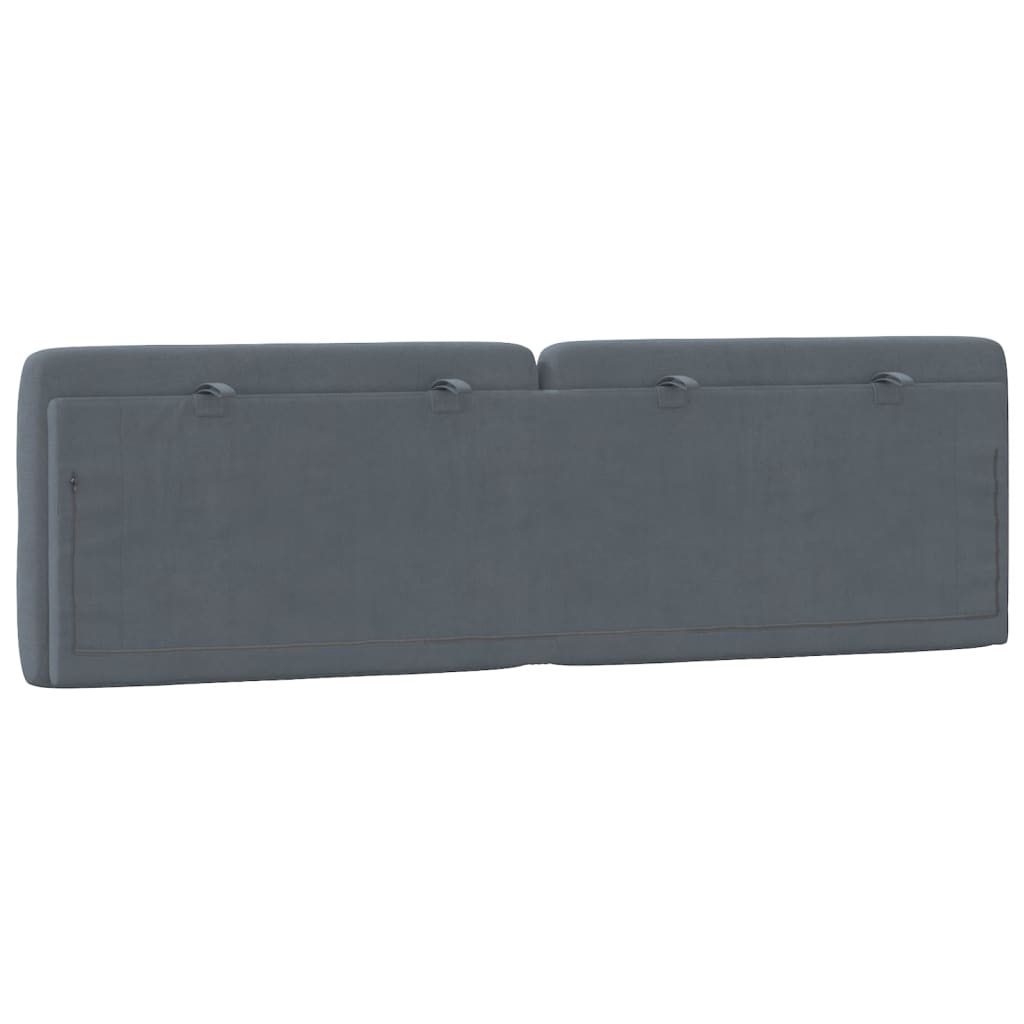 Headboard Cushion Dark Grey 153 cm Velvet