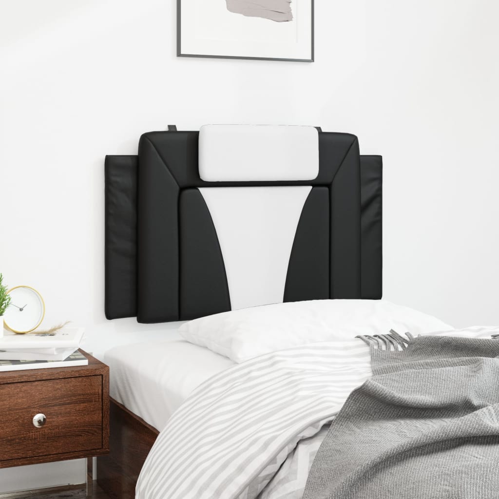 Headboard Cushion Black and White 90 cm Faux Leather