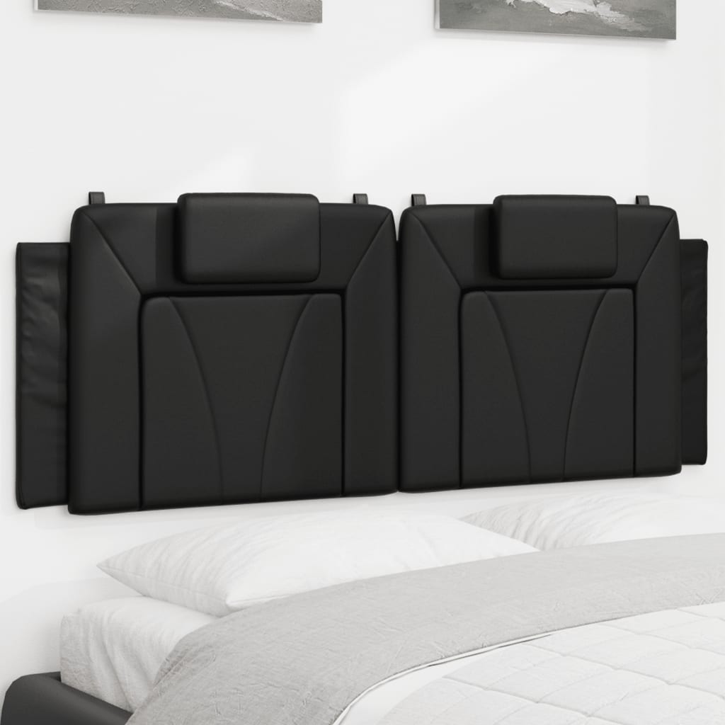 Headboard Cushion Black 137 cm Faux Leather