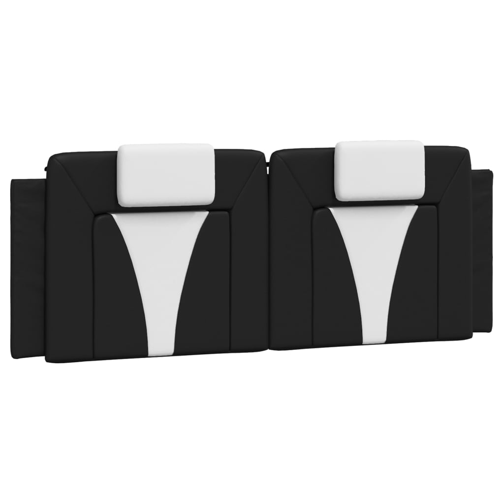 Headboard Cushion Black and White 137 cm Faux Leather