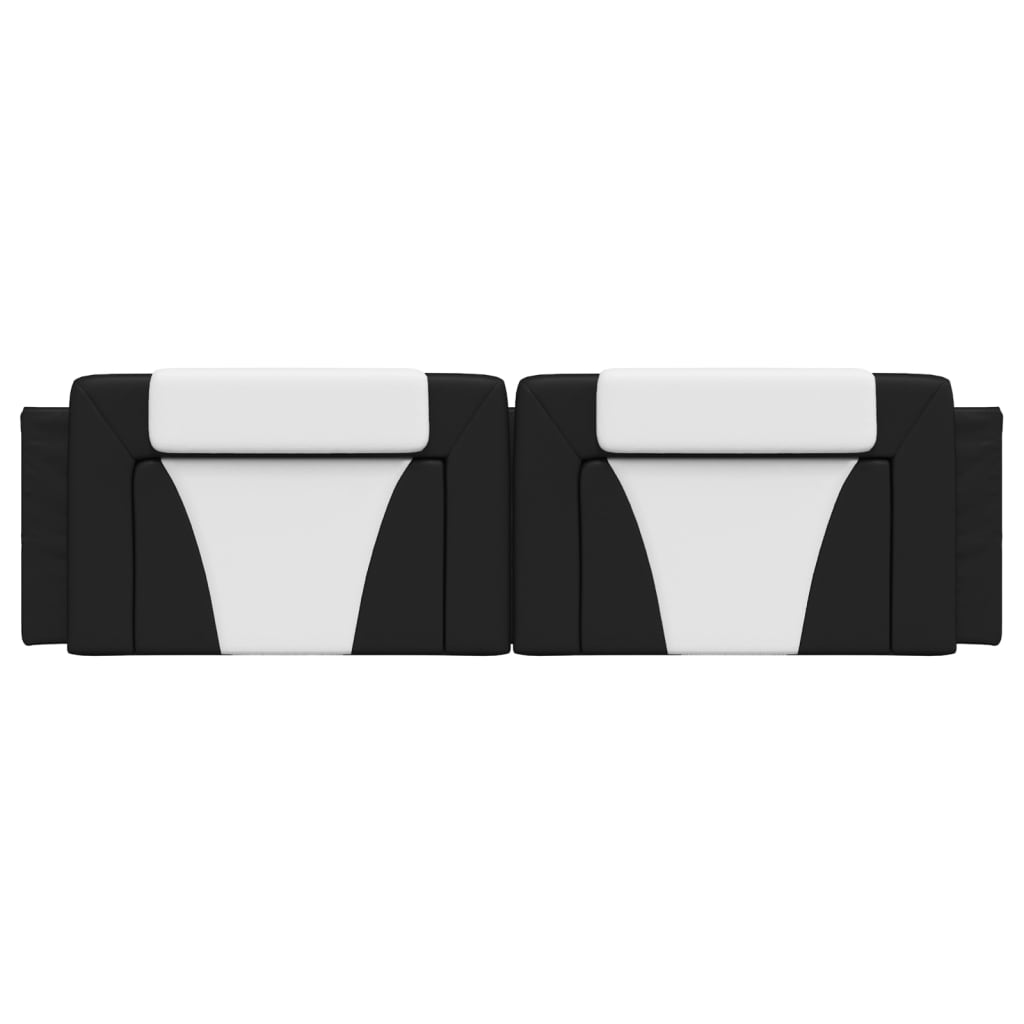 Headboard Cushion Black and White 183 cm Faux Leather