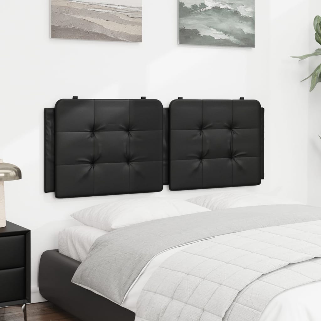 Headboard Cushion Black 137 cm Faux Leather